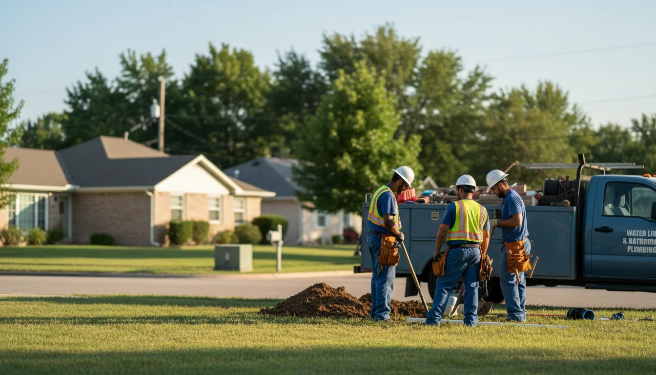 Residential water line and bathroom plumbing service in Lisbon, IA